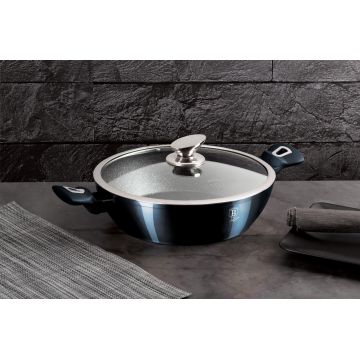 Oala cu capac Berlinger Haus, Aquamarine, 28 cm, 3.8 L, aluminiu forjat, blue