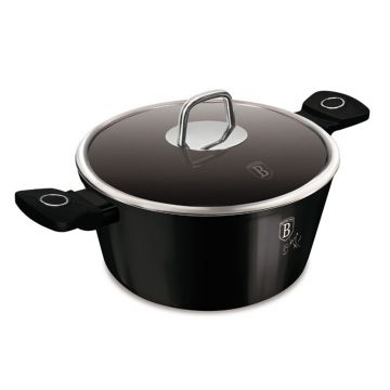 Oala cu capac Berlinger Haus, Black Vantage, 24 cm, 4.1 L, aluminiu forjat, negru lucios
