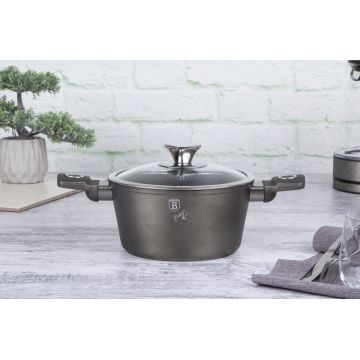 Oala cu capac Berlinger Haus, Crystal, 20 cm, 2.5 L, aluminiu forjat, sampanie