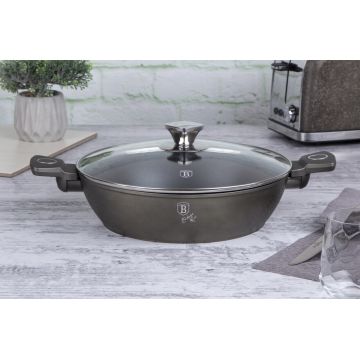 Oala cu capac Berlinger Haus, Crystal, 28 cm, 3.8 L, aluminiu forjat, sampanie