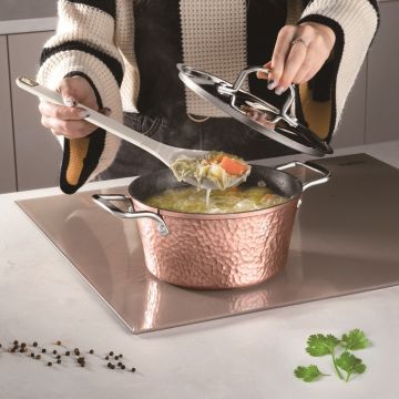 Oala cu capac Berlinger Haus, Hammered Copper, 22 cm, 3.3 L, aluminiu forjat, cupru