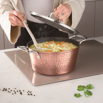 Oala cu capac Berlinger Haus, Hammered Copper, 24 cm, 4.1 L, aluminiu forjat, cupru