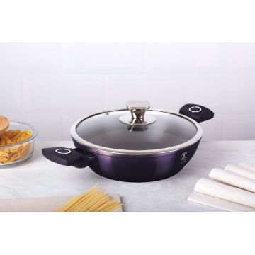 Oala cu capac Berlinger Haus, Purple Eclipse, 24 cm, 2.3 L, aluminiu forjat, mov