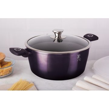 Oala cu capac Berlinger Haus, Purple Eclipse, 28 cm, 6.1 L, aluminiu forjat, mov