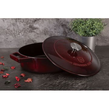 Oala cu capac Berlinger Haus, Strong Mold, 26 cm, 2.57 L, fonta, visiniu