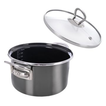 Oală cu capac smalțuită 1,75 l Metalic – Orion