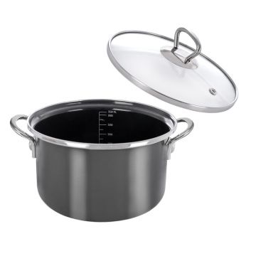 Oală cu capac smalțuită 3,25 l Metalic – Orion