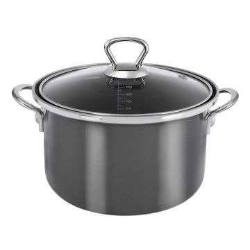 Oală cu capac smalțuită 5 l Metalic – Orion