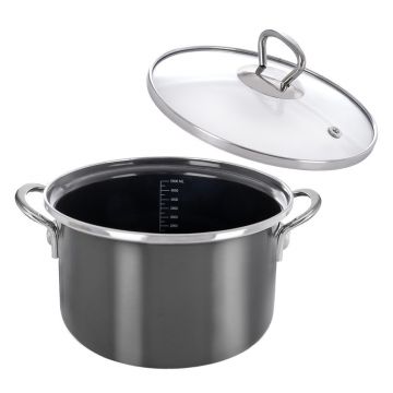 Oală cu capac smalțuită 5 l Metalic – Orion