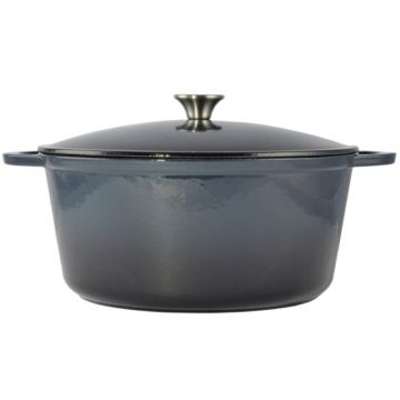 Oala din Fonta Emailata, 34 cm, 10 l, Albastra, Perfect Home