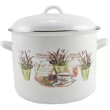 Oala Emailata cu Capac, 26 cm, 10.4 l, Perfect Home