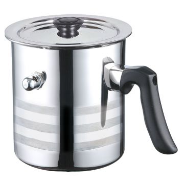 Oala pentru fiert lapte cu capac si avertizare sonora, Blaumann, 16 cm, 2 L, inox, argintiu/negru