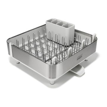 Scurgător de vase argintiu ajustabil din plastic 35,5x38 cm Extend Steel Plus – Joseph Joseph