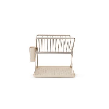 Scurgător de vase bej cu două nivele din metal 37x33 cm – Brabantia