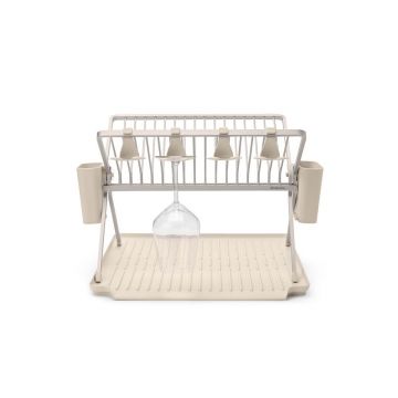 Scurgător de vase bej cu două nivele din metal 42x51 cm – Brabantia