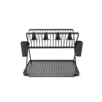 Scurgător de vase verde închis cu două nivele din metal 42x51 cm – Brabantia