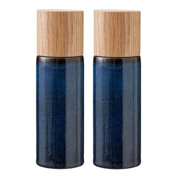 Set de râșnițe de sare și piper albastru închis 2 buc. din ceramică Gastro Blue – Bitz
