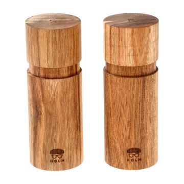 Set de râșnițe de sare și piper în culoare naturală 2 buc. din lemn – Holm