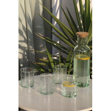 Set de sticle de sticlă (5 Pieces), L'essentiel Maison, 127RKL1228, Pahar: 7,3 x 7,3 x 8,8 cm / 280 ml (4 bucăți), Verde
