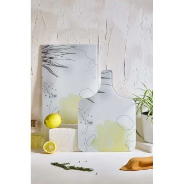 Set de tocătoare, Hermia, 337GLZ1211, Sticla temperata, Curățare ușoară, Multicolor