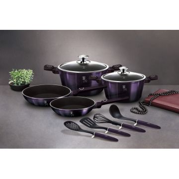 Set oale pentru gatit Berlinger Haus, Purple Eclipse, 10 piese, aluminiu forjat, mov