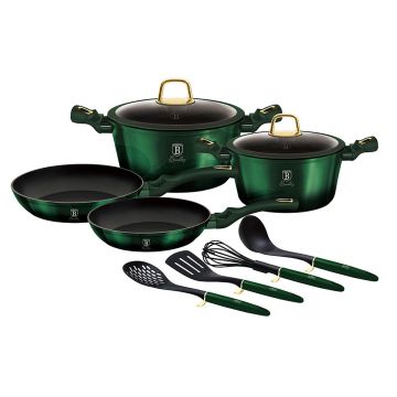 Set pentru gatit Berlinger Haus, Emerald, 10 piese, aluminiu forjat, verde