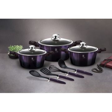 Set pentru gatit Berlinger Haus, Purple Eclipse, 10 piese, aluminiu forjat, mov