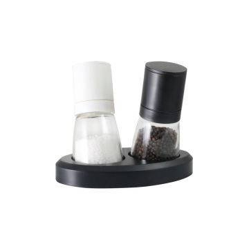 Set râșniță pentru sare și piper Vialli Design Black&White
