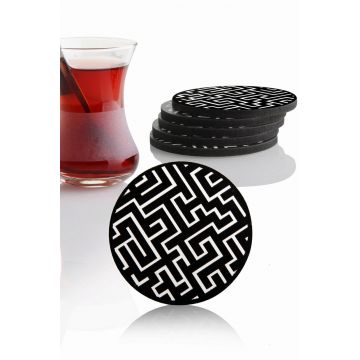 Set suporturi de pahare, Hermia, 283PLN1123, Înălțime: 0,5 cm, Multicolor