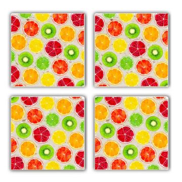 Set suporturi de pahare, Hermia, 366TYR1120, Multicolor