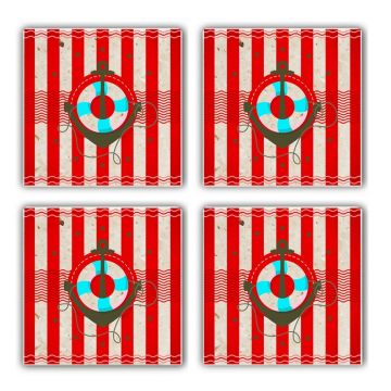 Set suporturi de pahare, Hermia, 366TYR1124, Multicolor