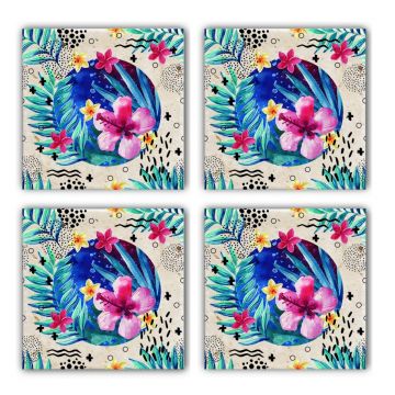 Set suporturi de pahare, Hermia, 366TYR1141, Multicolor