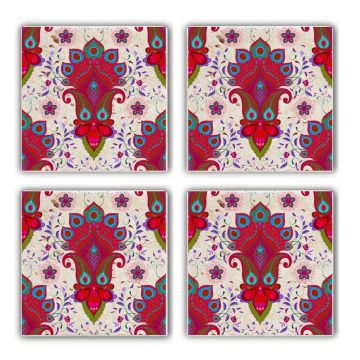 Set suporturi de pahare, Hermia, 366TYR1157, Multicolor