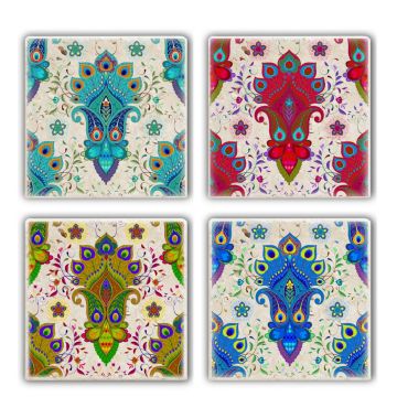 Set suporturi de pahare, Hermia, 366TYR1173, Multicolor