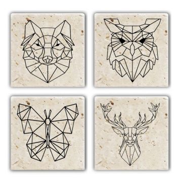 Set suporturi de pahare, Hermia, 366TYR1187, Multicolor