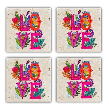 Set suporturi de pahare, Hermia, 366TYR1189, Multicolor