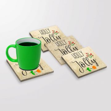 Set suporturi de pahare, Hermia, 366TYR1205, Dimensiune: 10 x 10 x 1 cm (4 bucăți), Multicolor