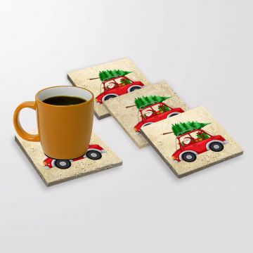 Set suporturi de pahare, Hermia, 366TYR1211, Dimensiune: 10 x 10 x 1 cm (4 bucăți), Multicolor