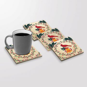 Set suporturi de pahare, Hermia, 366TYR1213, Dimensiune: 10 x 10 x 1 cm (4 bucăți), Multicolor