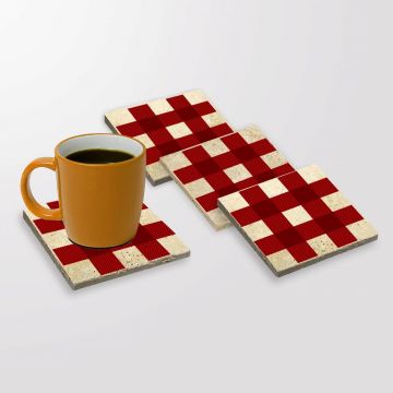 Set suporturi de pahare, Hermia, 366TYR1222, Dimensiune: 10 x 10 x 1 cm (4 bucăți), Multicolor