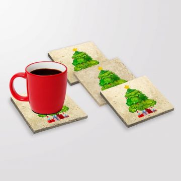 Set suporturi de pahare, Hermia, 366TYR1228, Dimensiune: 10 x 10 x 1 cm (4 bucăți), Multicolor