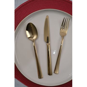 Set tacamuri, Hermia, 311MBL1715, OŢEL INOXIDABIL, Furculiță de masă: 16,2 x 3 cm (6 bucăți), Auriu