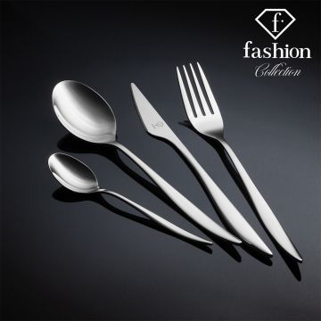 Set tacamuri pentru 6 persoane, 24 piese, Fashion TV, inox, argintiu