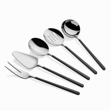 Set ustensile pentru gatit, Hermia, 645DRM1110, OŢEL INOXIDABIL, Polonic pentru sos: 20,5 cm (1 bucată), Argintiu / Negru