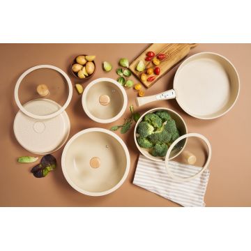 Set vase pentru gatit, Hermia, 343HNG1103, Baza de indicție, Crem