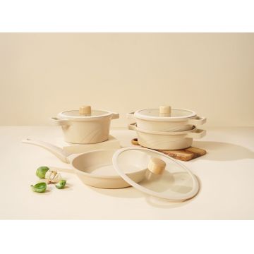 Set vase pentru gatit, Hermia, 343HNG1105, Baza de indicție, Crem
