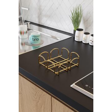 Suport de șervețele Napkin Holder Sevilla, Aur, 20x7x20 cm