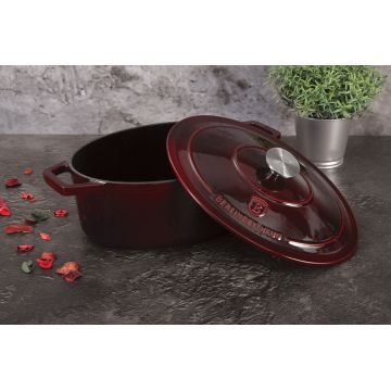 Tava cu capac Berlinger Haus, Strong Mold, 30x12 cm, 4.65 L, fonta, visiniu