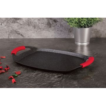 Tava grill Berlinger Haus, Burgundy, 36x23 cm, aluminiu forjat, rosu/negru