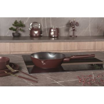 Tigaie adanca Berlinger Haus, Leonardo, 24 cm, 2.3 L, aluminiu forjat, visiniu mat
